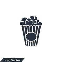 popcorn ikon logotyp vektor illustration. popcorn symbol mall för grafisk och webb design samling