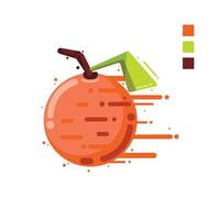 Orangenfrucht-Vektorillustration Lebensmittel-Natur-Symbol isoliert vektor