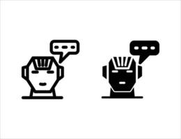 Chatbot-Symbol. Umrisssymbol und solides Symbol vektor