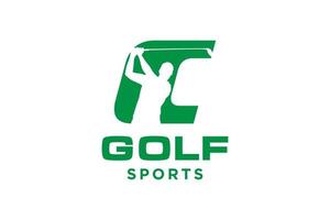 alfabetet bokstavsikon logo c för golf logo design vektor mall, vektor etikett för golf, logotyp för golfmästerskap, illustration, kreativ ikon, designkoncept