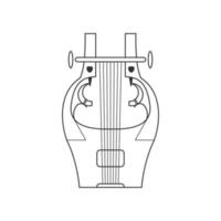 Cithara flaches Schwarz-Weiß-Symbol. isolierte Vektorzeichenfolge krank. vektor