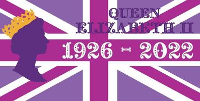drottning Elizabeth ii dog 1926 - 2022 en tragisk händelse, de slutet av ett epok. london, England vektor