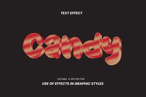 Candy-Text-Effekt mit bunten 3D-Buchstaben. vektor