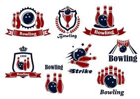 Bowling-Logo-Symbole vektor