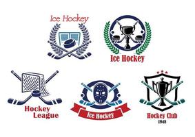 is hockey emblem, symbol uppsättning vektor