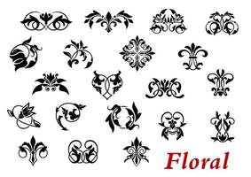 florale Zierelemente und Vignetten vektor