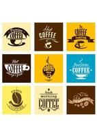 varm, färsk, morgon- kaffe banderoller vektor