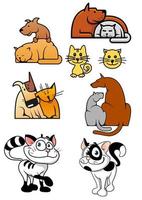 uppsättning av sällskapsdjur bäst vänner ikoner vektor