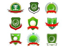 golf emblem och logotyper i heraldisk stil vektor