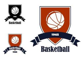 Basketballsport-Embleme und -Symbole vektor