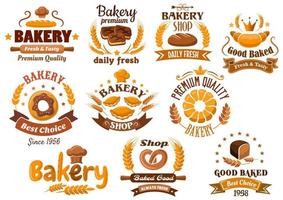 bageri affär emblem eller tecken styrelse mönster vektor