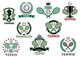 tennis sporter emblem och ikoner vektor