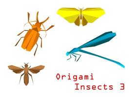 Insekten aus Origami-Papier vektor