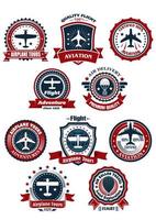 Luftfahrt- und Flugreisebanner oder -embleme