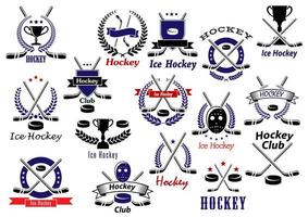 is hockey sport spel heraldisk emblem vektor