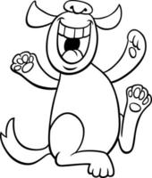 tecknad serie Lycklig hund djur- karaktär färg sida vektor