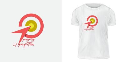 T-Shirt-Designkonzept, Fortschritt, nicht Perfektion vektor