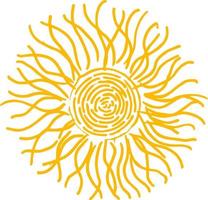 Sonne-Symbol. sonnenvektorillustration, sommerlinie sonne vektor