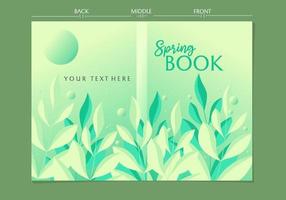grön Färg omslag sida mall. bakgrund med hand dragen blad mönster för anteckningsbok, planerare, broschyr, bok, katalog. design illustration vektor