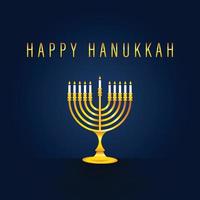 jüdischer Feiertag. glücklicher jüdischer Chanukka-Tag. Chanukka-Vektor mit goldener Menora-Ikone. jüdische Feiertagsgrußkarte vektor