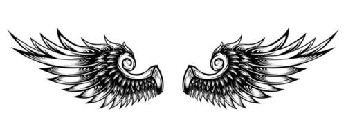 logotyp ängel vinge tatuering design vektor