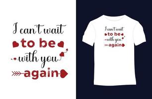 Valentinstag-Vektor-T-Shirt-Design mit Silhouetten, Typografie, Druck, Vektorillustration vektor