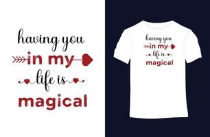 Valentinstag-Vektor-T-Shirt-Design mit Silhouetten, Typografie, Druck, Vektorillustration vektor