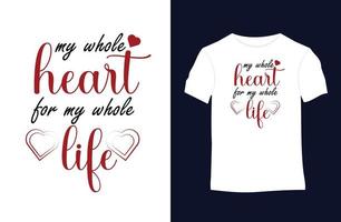 Valentinstag-Vektor-T-Shirt-Design mit Silhouetten, Typografie, Druck, Vektorillustration vektor