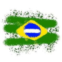 Abbildung Brasilien-Flagge stilisierte fehlgeschlagene Bürste vektor
