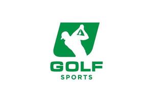 Alphabet-Buchstaben-Symbol-Logo u für Golf-Logo-Design-Vektorvorlage, Vektoretikett des Golfsports, Logo der Golfmeisterschaft, Illustration, kreatives Symbol, Designkonzept vektor