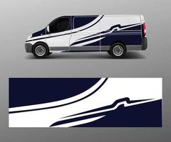 Van-Wrap-Design-Vorlagenvektor mit Wellenformen, Abziehbild, Wrap und Aufkleber-Vorlagenvektor vektor