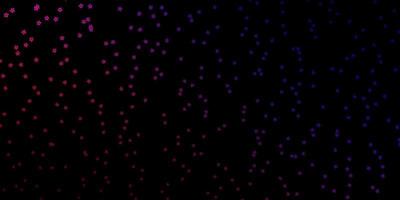 dunkelblauer, roter Vektorhintergrund mit kleinen und großen Sternen. vektor