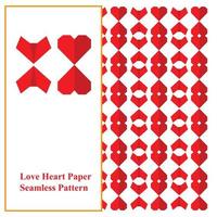 kärlek hjärta papper sömlös mönster vektor