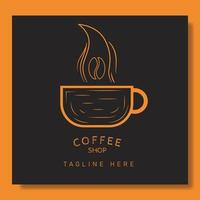 Kaffeetasse-Logo. handgezeichnetes Vintage-Café-Logo. Retro-Cup-Logo, Symbole oder Symbol für Restaurant oder Café. Vektor-Illustration