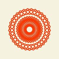 orangefarbene Mandala-Liniendarstellung. Mandala-Vektor-Illustration vektor