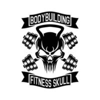 Skull Bar Bel Fitness Club-Logo-Design-Vorlage vektor