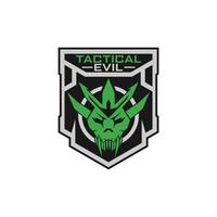 taktisk ondska logotyp design mall för militär taktisk arsenal företag vektor