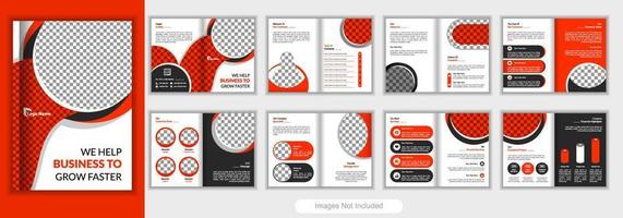 företag profil broschyr mall layout design, 16 sida företags- broschyr mall, minimal flersida företag broschyr mall design, årlig Rapportera, trendig minimalistisk platt geometrisk design. vektor