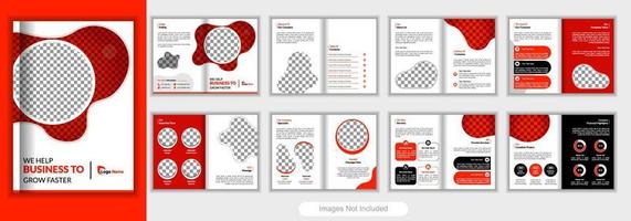företag profil broschyr mall layout design, 16 sida företags- broschyr mall, minimal flersida företag broschyr mall design, årlig Rapportera, trendig minimalistisk platt geometrisk design. vektor