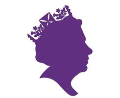 Elizabeth ansikte porträtt drottning brittiskt förenad rike 1926 2022 nationell Europa Land vektor illustration abstrakt design lila