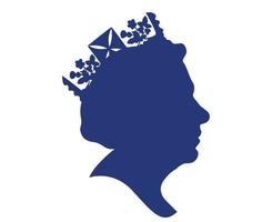 Elizabeth ansikte porträtt drottning brittiskt förenad rike 1926 2022 nationell Europa Land vektor illustration abstrakt design blå