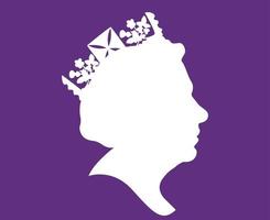 elizabeth gesicht porträt königin britisch vereinigtes königreich 1926 2022 national europa land vektorillustration abstraktes design lila und weiß vektor