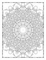 Innere einer Malseite. Schwarz-Weiß-Mandala zum Ausmalen von Seiten im Innenraum. dekoration mandala ornament design set vektor. Vintage-Mandala-Muster-Vektor. vektor