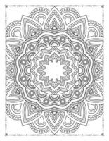 Innere einer Malseite. Schwarz-Weiß-Mandala zum Ausmalen von Seiten im Innenraum. dekoration mandala ornament design set vektor. Vintage-Mandala-Muster-Vektor. vektor