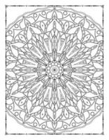 Schwarz-Weiß-Mandala zum Ausmalen von Seiten im Innenraum. Innere einer Malseite. Gekritzel-Mandala-Strichzeichnungen. dekoration mandala ornament design set vektor. vektor