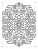 Innere einer Malseite. Schwarz-Weiß-Mandala zum Ausmalen von Seiten im Innenraum. dekoration mandala ornament design set vektor. Vintage-Mandala-Muster-Vektor. vektor