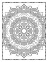 Schwarz-Weiß-Mandala zum Ausmalen von Seiten im Innenraum. Innere einer Malseite. Gekritzel-Mandala-Strichzeichnungen. dekoration mandala ornament design set vektor. vektor