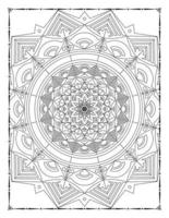 Schwarz-Weiß-Mandala zum Ausmalen von Seiten im Innenraum. Innere einer Malseite. Gekritzel-Mandala-Strichzeichnungen. dekoration mandala ornament design set vektor. vektor