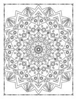 Schwarz-Weiß-Mandala zum Ausmalen von Seiten im Innenraum. Innere einer Malseite. Gekritzel-Mandala-Strichzeichnungen. dekoration mandala ornament design set vektor. vektor