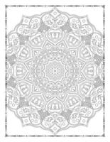 Schwarz-Weiß-Mandala zum Ausmalen von Seiten im Innenraum. Innere einer Malseite. Gekritzel-Mandala-Strichzeichnungen. dekoration mandala ornament design set vektor. vektor